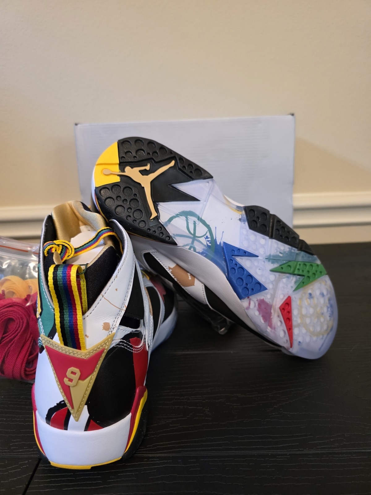 Jordan Air Jordan 7 Miro Retro BB Mens Multicolor Colorblock High Top IQ6573-100 - Image 9
