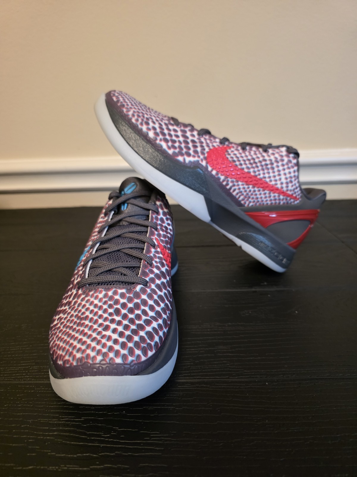 Nike Kobe VI Protro Men's Low Top Basketball Sneakers Gray Red Blue IQ3902-002 - Image 3
