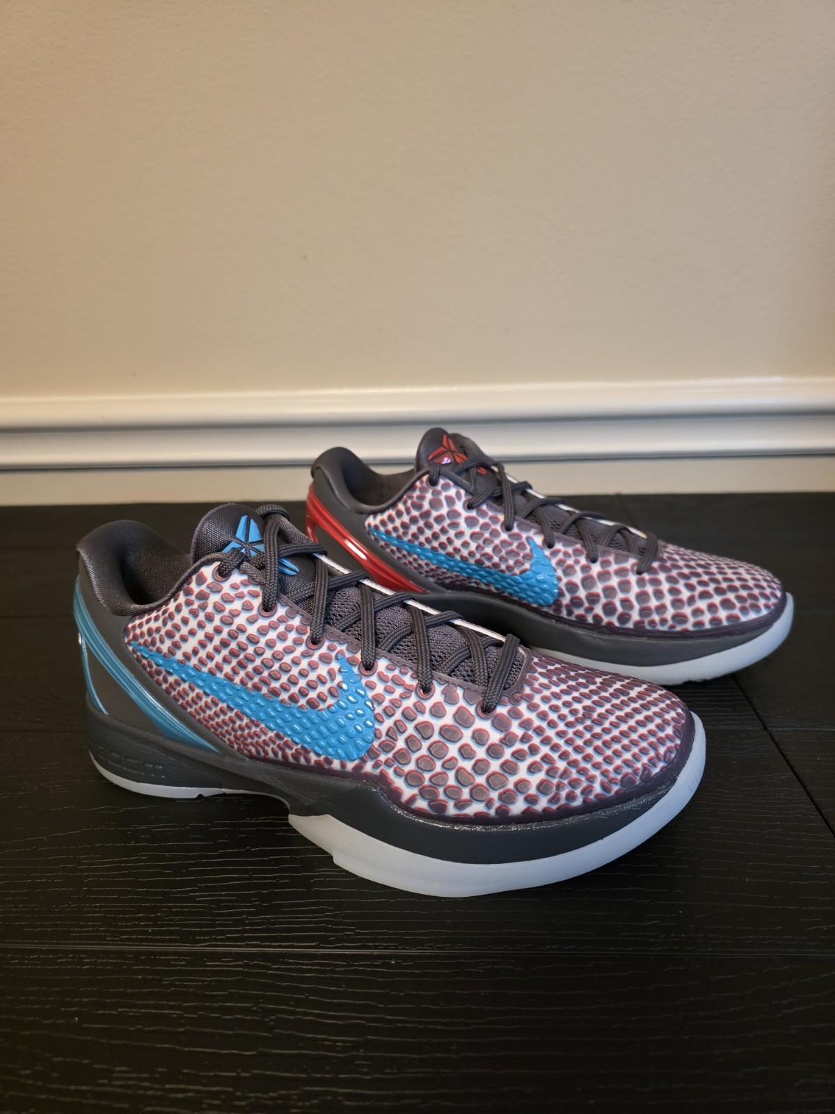 Nike Kobe VI Protro Men's Low Top Basketball Sneakers Gray Red Blue IQ3902-002 - Image 6