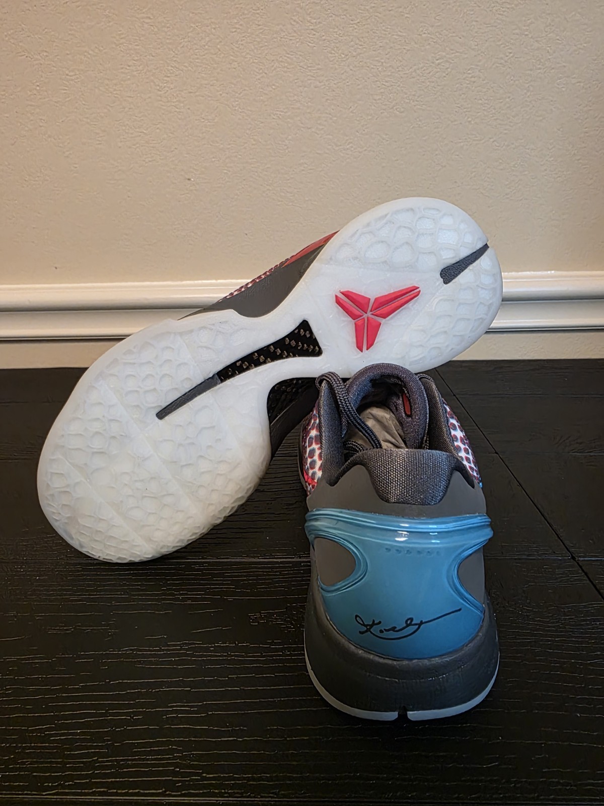 Nike Kobe VI Protro Men's Low Top Basketball Sneakers Gray Red Blue IQ3902-002 - Image 10