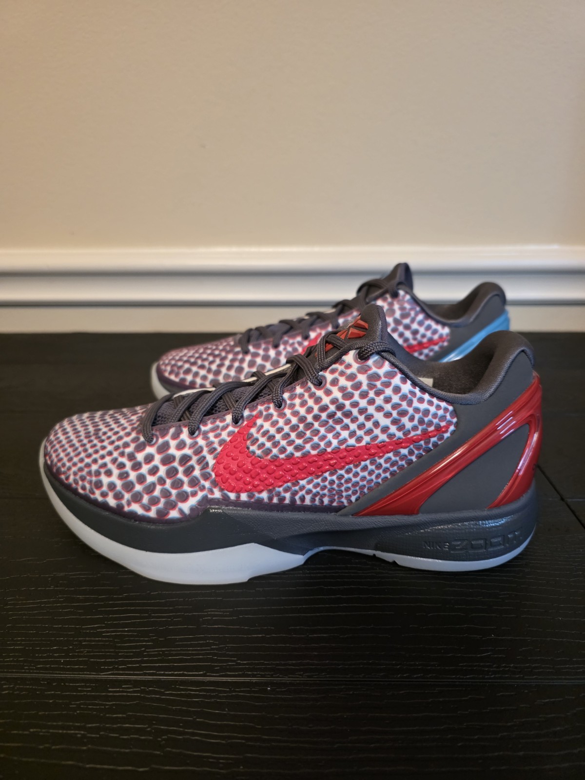 Nike Kobe VI Protro Men's Low Top Basketball Sneakers Gray Red Blue IQ3902-002 - Image 11