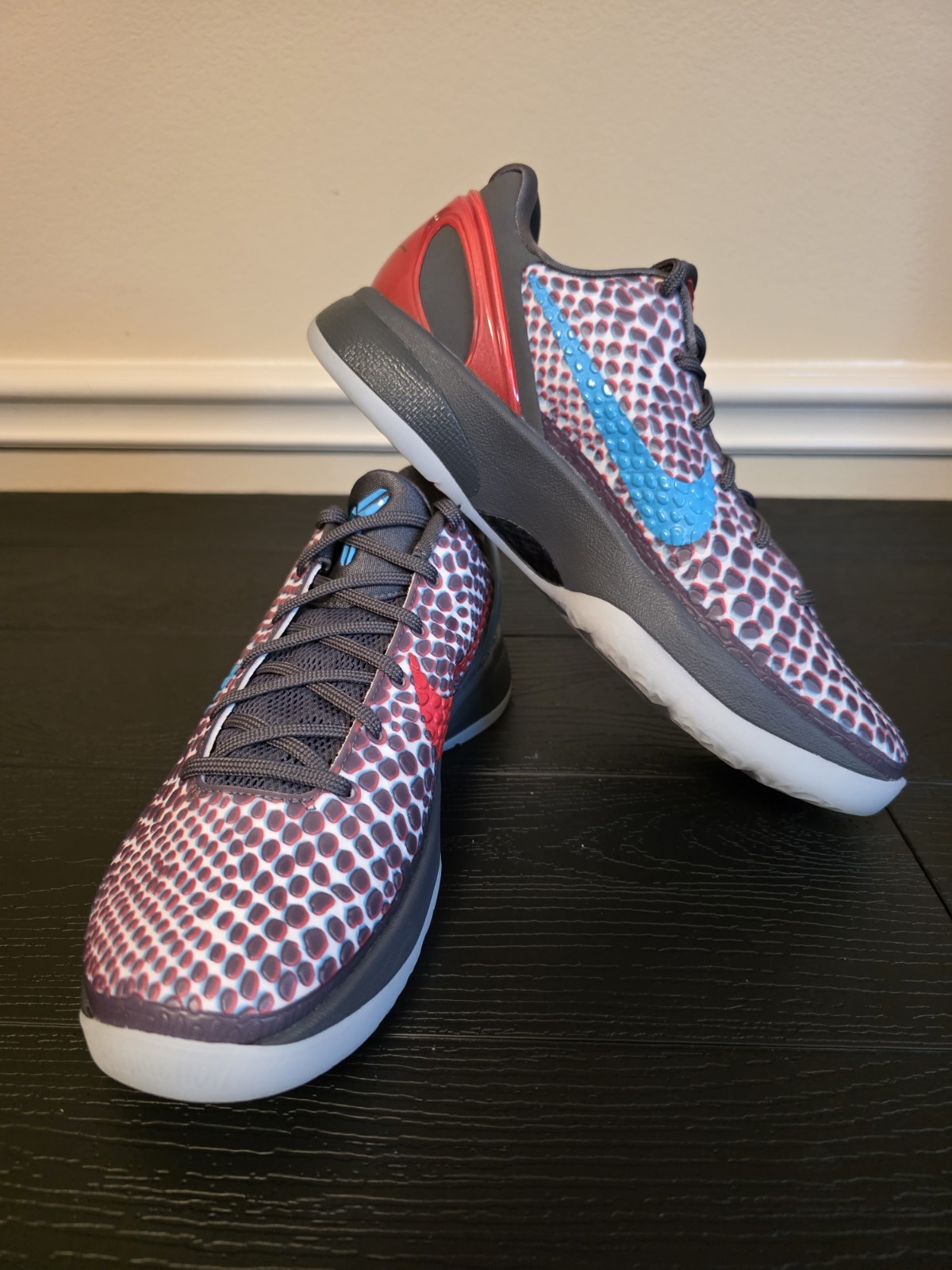 Nike Kobe VI Protro Men's Low Top Basketball Sneakers Gray Red Blue IQ3902-002 - Image 12