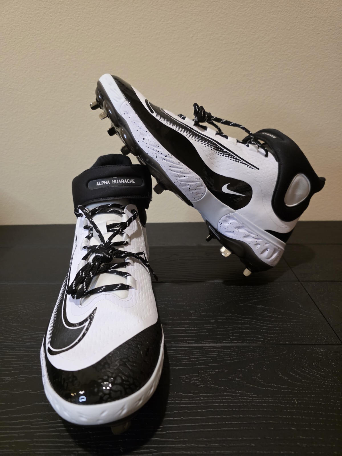 Nike Alpha Huarache Elite 4 Shoes Mens Size 15 White Black Baseball FD2744 107