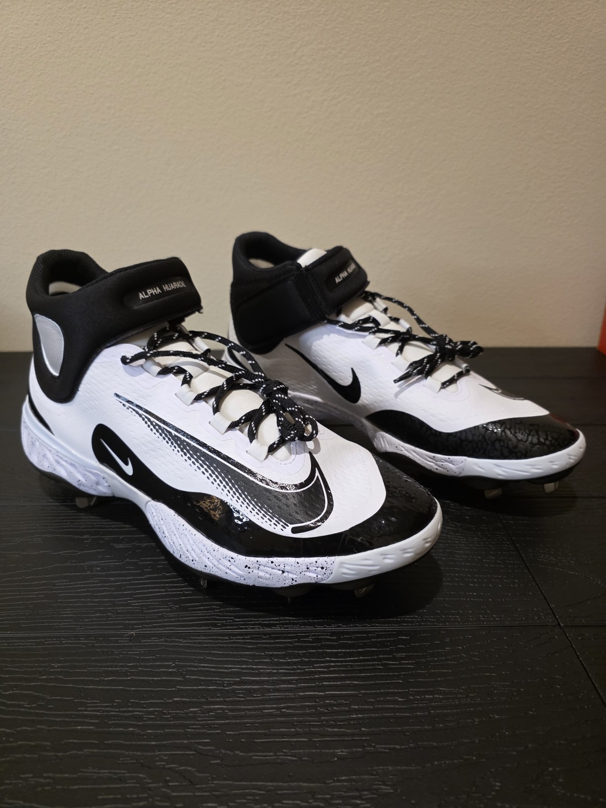 Nike Alpha Huarache Elite 4 Shoes Mens Size 15 White Black Baseball FD2744 107 - Image 3