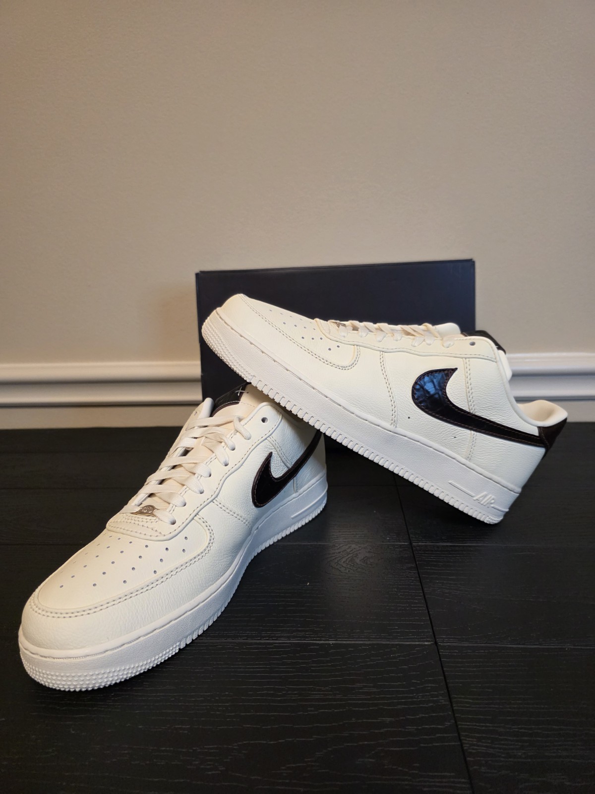 Nike Air Force 1 '07 Soft Pearl Brown Croc Leather Low Top IH7332-001 - Image 3