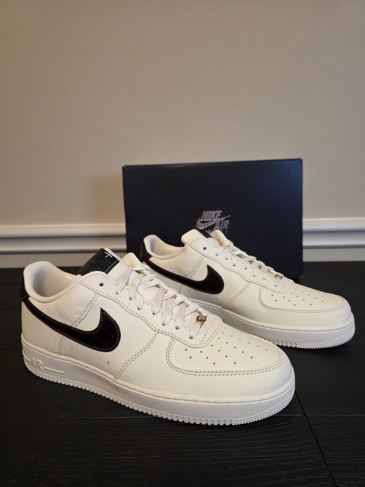 Nike Air Force 1 '07 Soft Pearl Brown Croc Leather Low Top IH7332-001 - Image 5