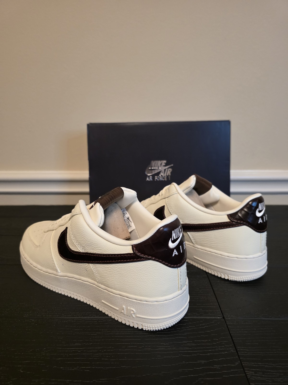 Nike Air Force 1 '07 Soft Pearl Brown Croc Leather Low Top IH7332-001 - Image 8