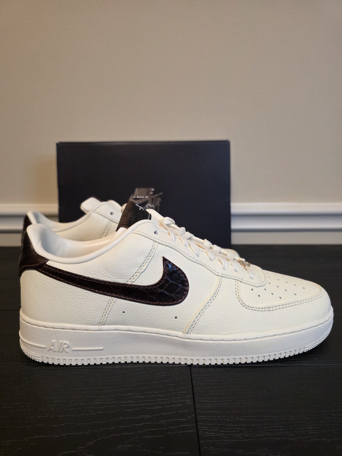 Nike Air Force 1 '07 Soft Pearl Brown Croc Leather Low Top IH7332-001 - Image 11