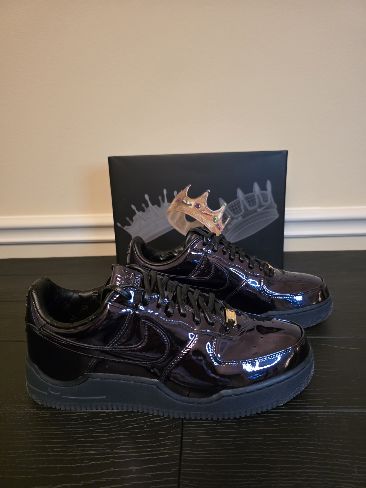 Nike LeBron James x Air Force 1 Low NYC Black/Metallic Gold Men's IO6129-001 - Image 7