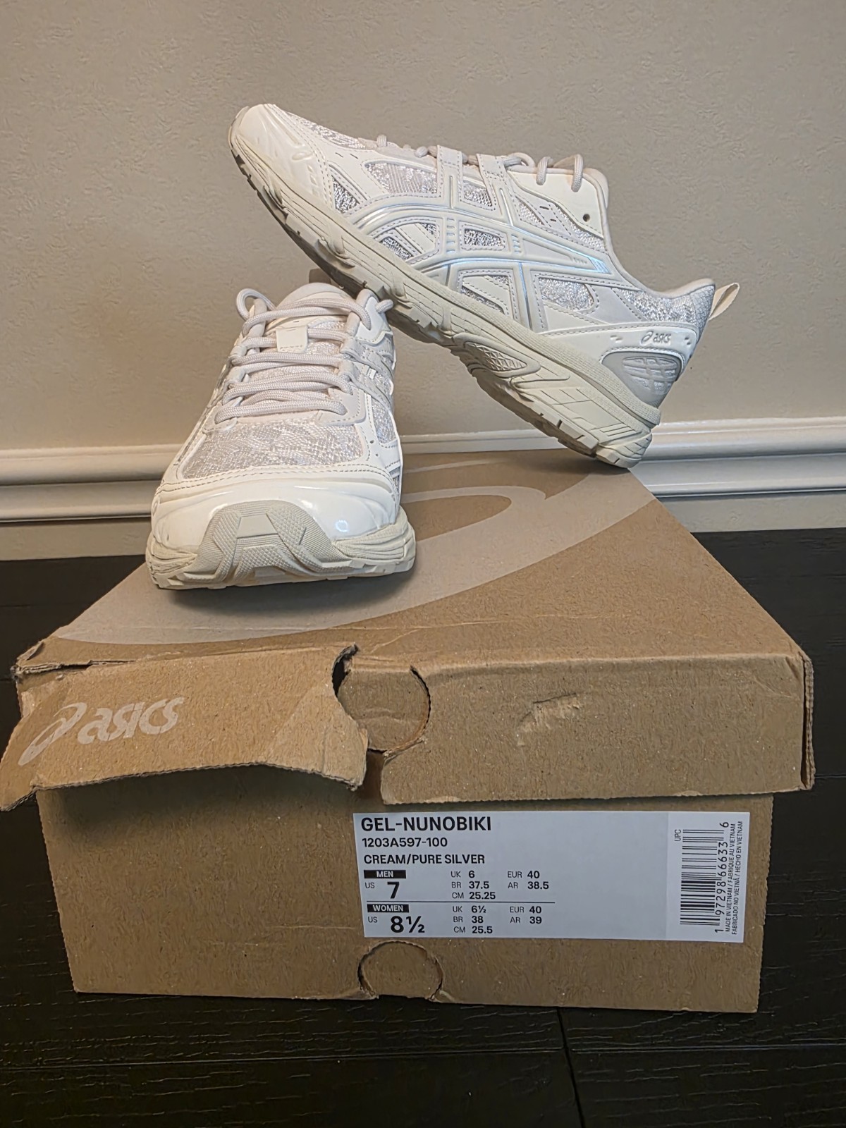ASICS Gel-Nunobiki Cream Pure Silver Men's Athletic Shoes 1203A597-100 - Image 2