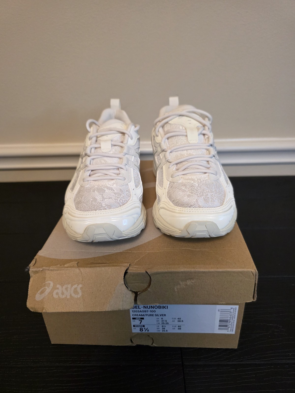 ASICS Gel-Nunobiki Cream Pure Silver Men's Athletic Shoes 1203A597-100 - Image 3