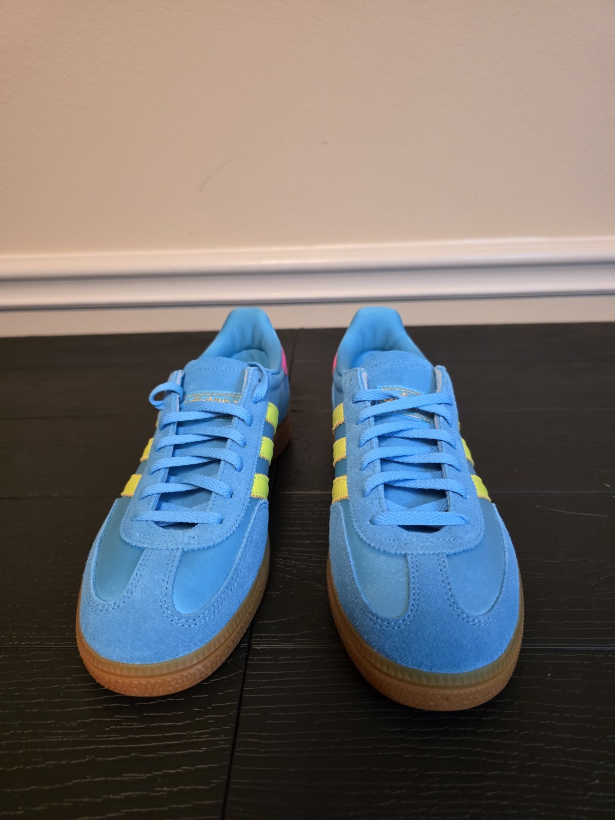 adidas Women's Handball Spezial W Sky Rush Solar Yellow Satin Sneakers JH5658 - Image 4