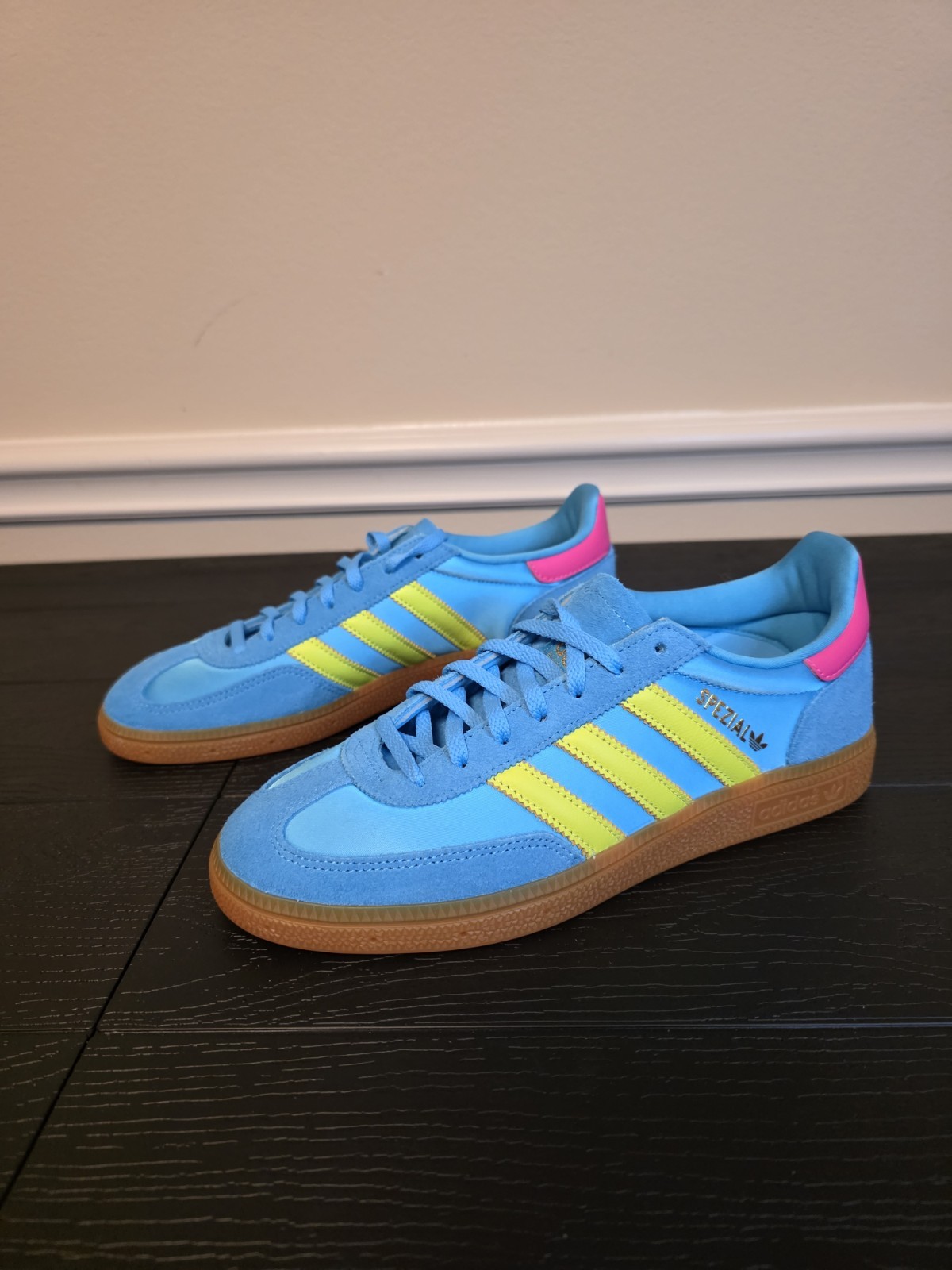 adidas Women's Handball Spezial W Sky Rush Solar Yellow Satin Sneakers JH5658 - Image 6