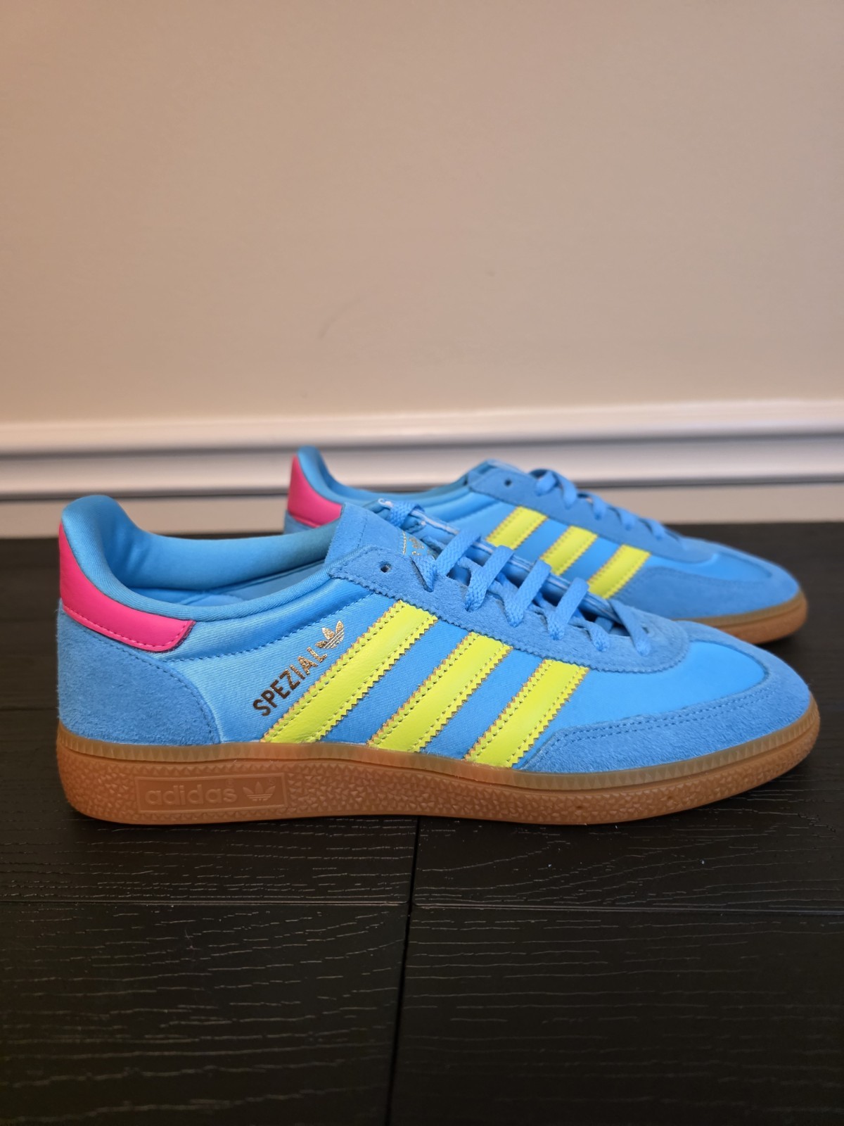 adidas Women's Handball Spezial W Sky Rush Solar Yellow Satin Sneakers JH5658 - Image 11