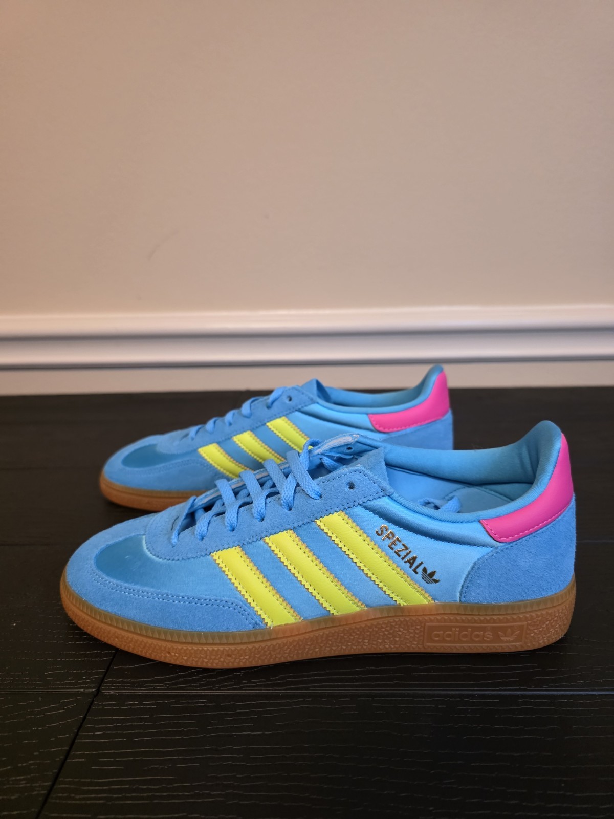 adidas Women's Handball Spezial W Sky Rush Solar Yellow Satin Sneakers JH5658 - Image 12