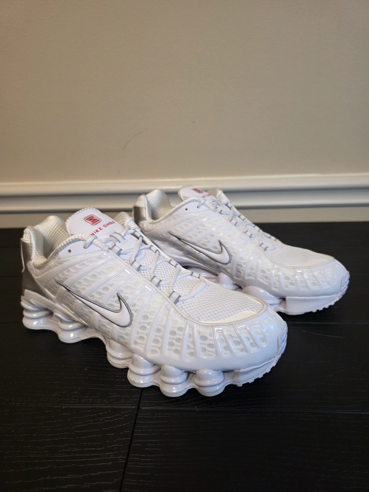 Nike Shox TL Men's Low Top Sneakers White/Metallic Silver AV3595-100 2019 - Image 3