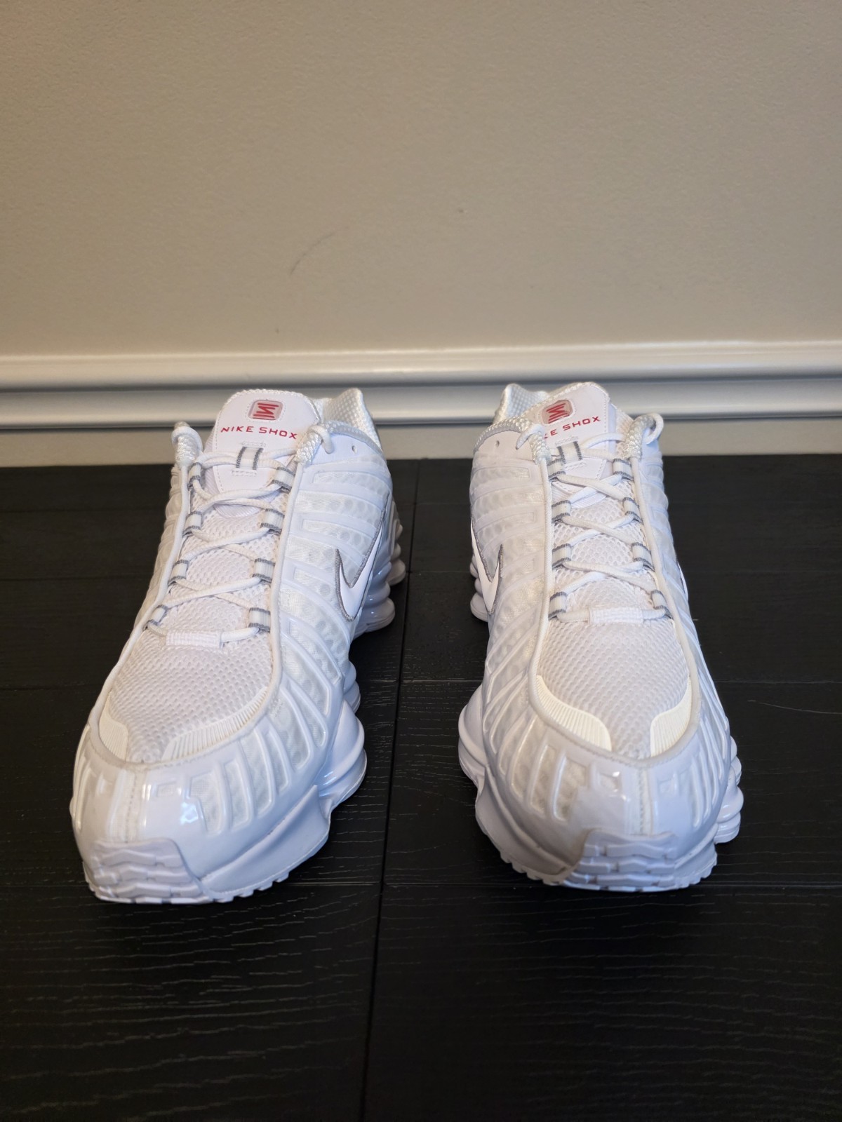 Nike Shox TL White/Metallic Silver Men's Low Top Sneakers AV3595-100 - Image 2