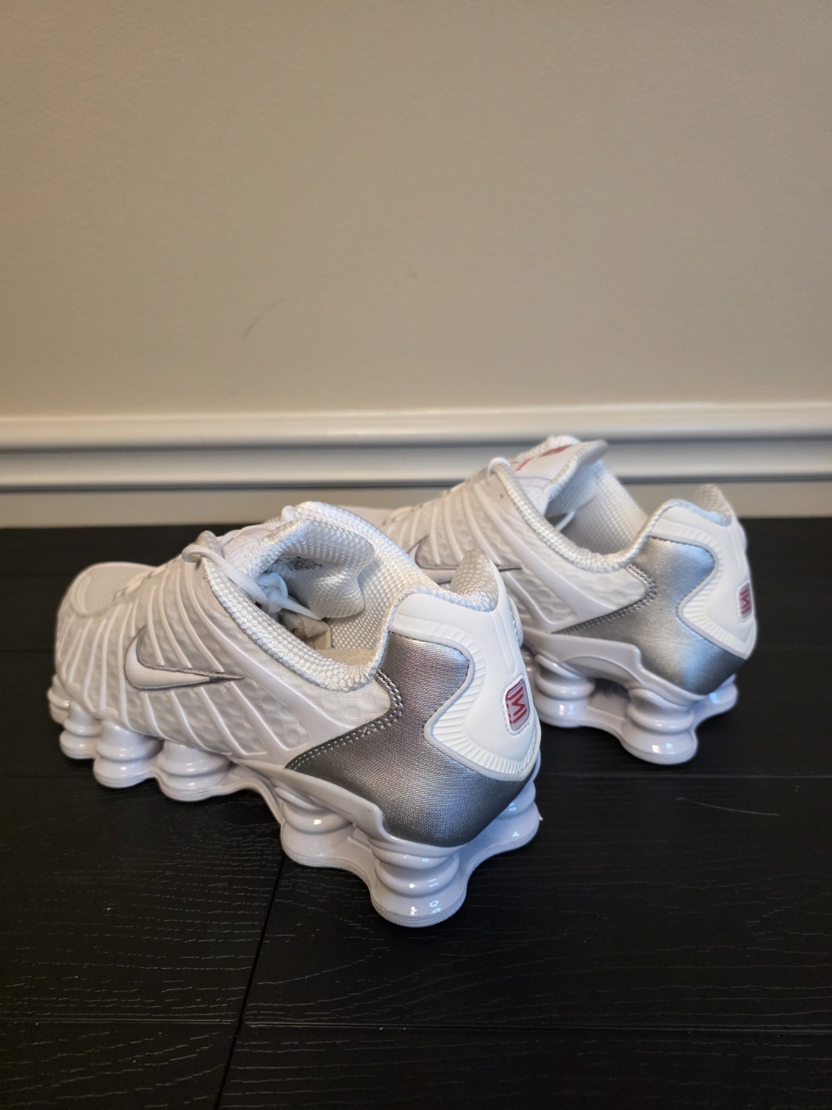 Nike Shox TL White/Metallic Silver Men's Low Top Sneakers AV3595-100 - Image 9