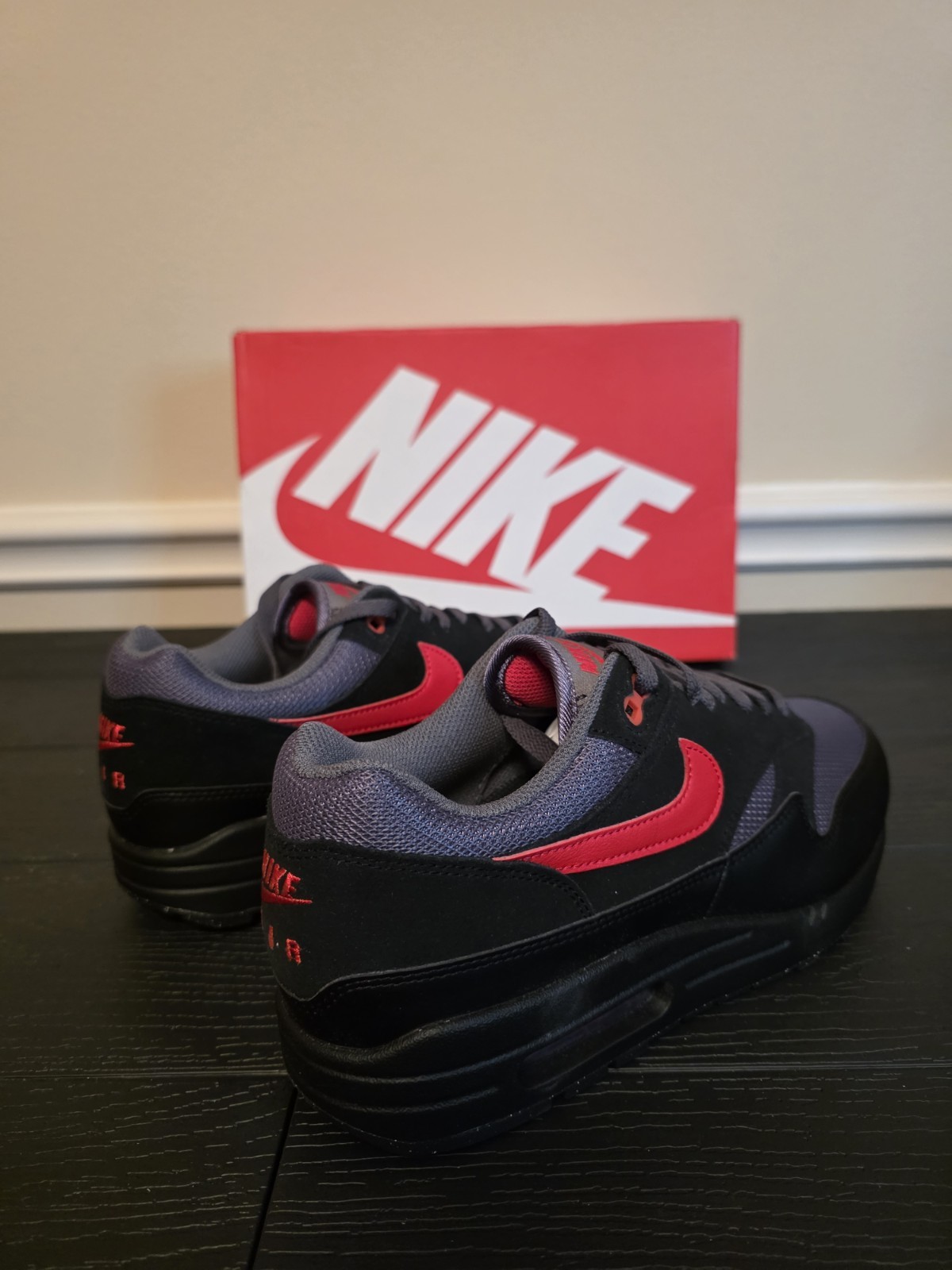 Nike Air Max 1 Essential "Vamps" Black/University Red-Iron Grey FZ5808-008 - Image 10