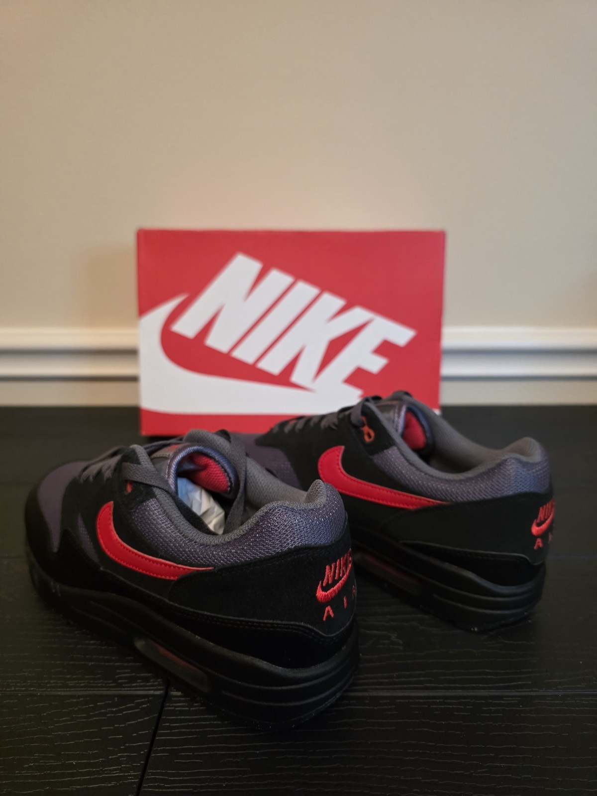 Nike Air Max 1 Essential "Vamps" Black/University Red-Iron Grey FZ5808-008 - Image 11