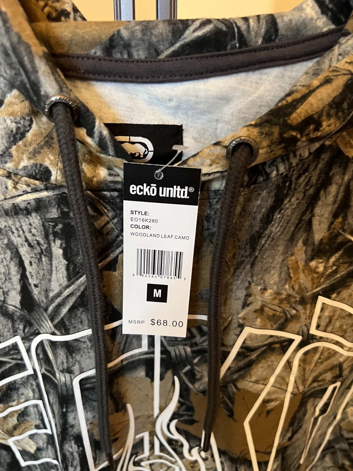 Ecko Unltd. Graphic Print Camo Short Sleeve Hooded Pullover Hoodie Multicolor M - Image 4