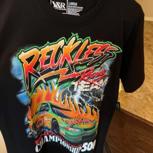 Young & Reckless Racing Team Graphic Print T-Shirt Men's L Black Crew