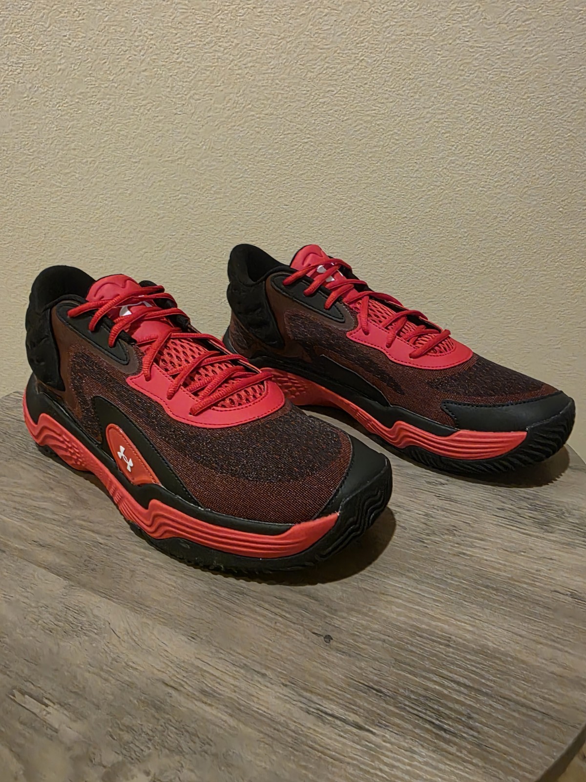 Under Armour Spawn 7 Red/Black/White Men's Sneakers New Size 13 π₯ rare color π₯ - Image 2