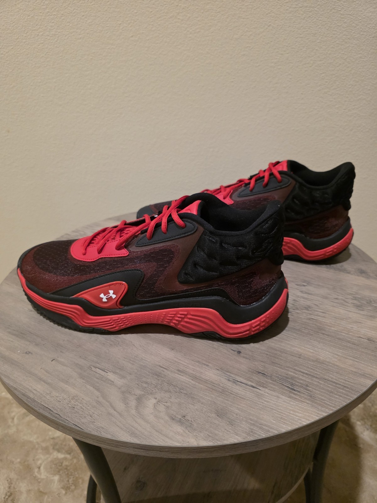 Under Armour Spawn 7 Red/Black/White Men's Sneakers New Size 13 π₯ rare color π₯ - Image 4