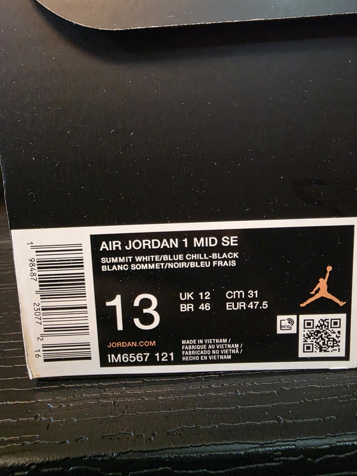 Jordan Air Jordan 1 Mid SE Summit White/Blue Chill/Black Men's IM6567-121 - Image 12