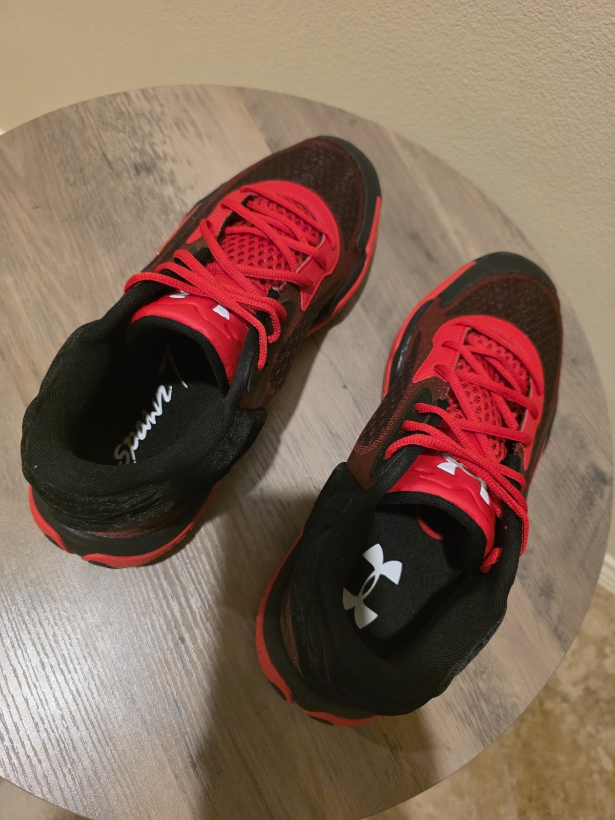 Under Armour Spawn 7 Red/Black/White Men's Sneakers New Size 13 π₯ rare color π₯ - Image 7