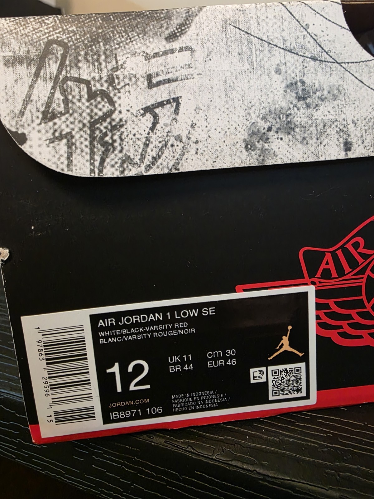 Jordan Air Jordan 1 Low SE "Black Toe" White/Black/Gym Red IB8971-106 2025 - Image 12