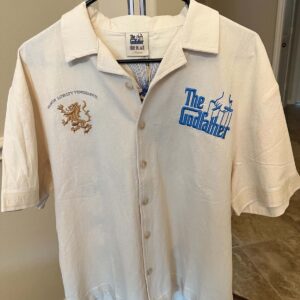 Shoe Palace The Godfather Graphic Print Button-Up Shirt Cream/Blue M