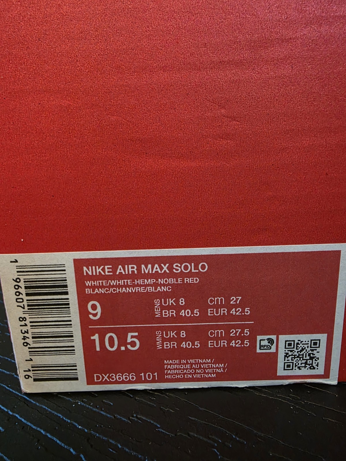 Nike Air Max Solo Men's Low Top Sneakers White/Beige/Red DX3666-101 - Image 12