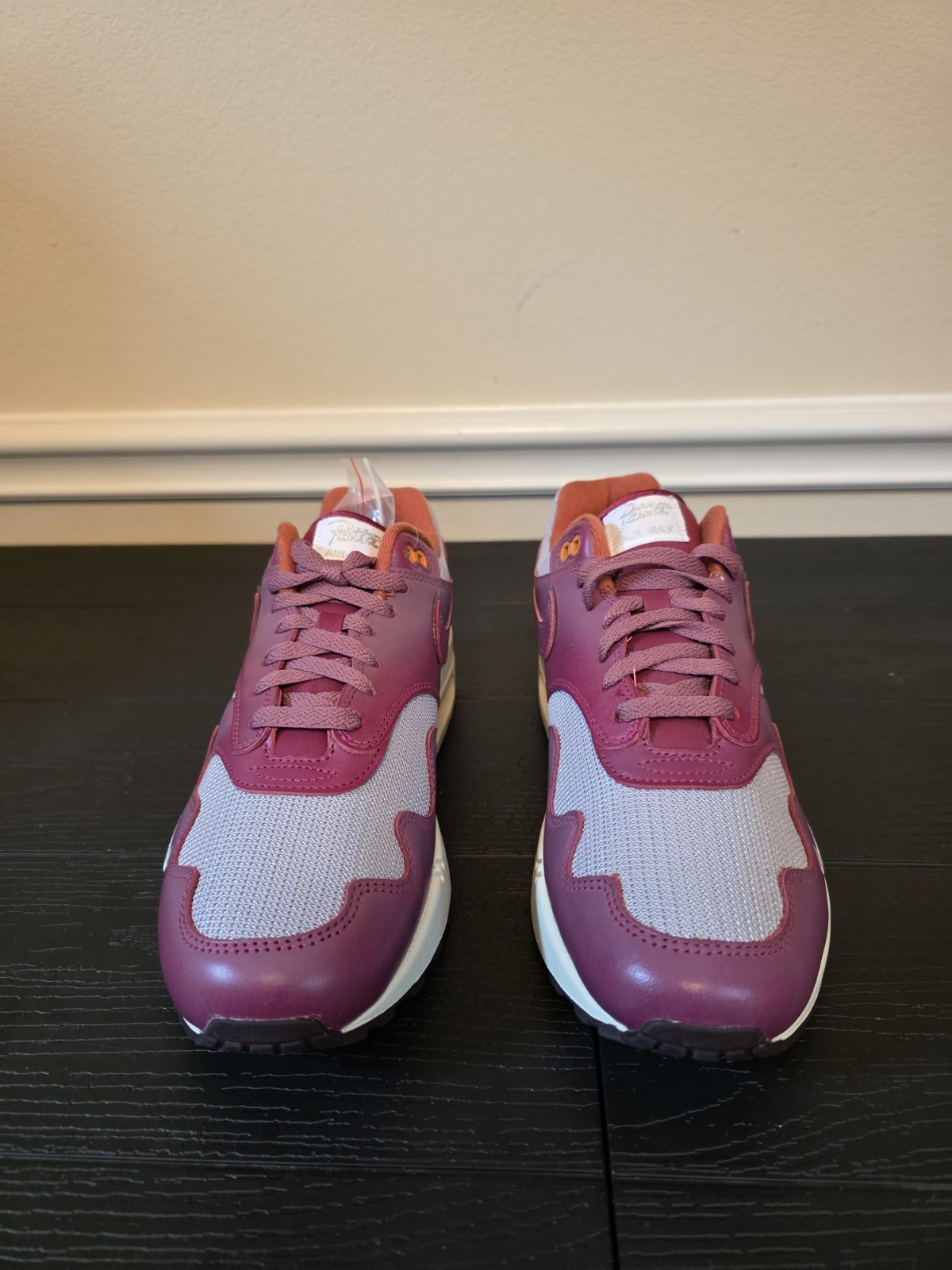Nike Air Max 1 x Patta Rush Maroon Metallic Silver Leather DO9549-001 - Image 2