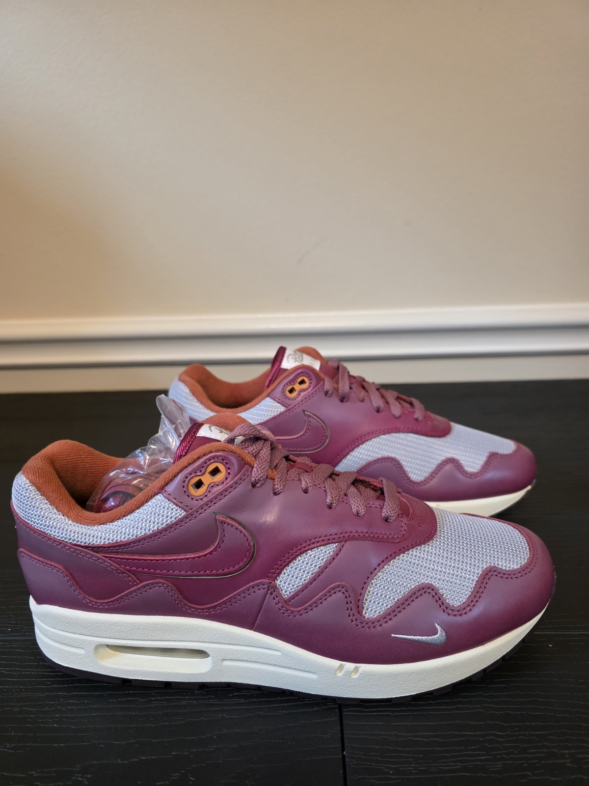 Nike Air Max 1 x Patta Rush Maroon Metallic Silver Leather DO9549-001 - Image 5