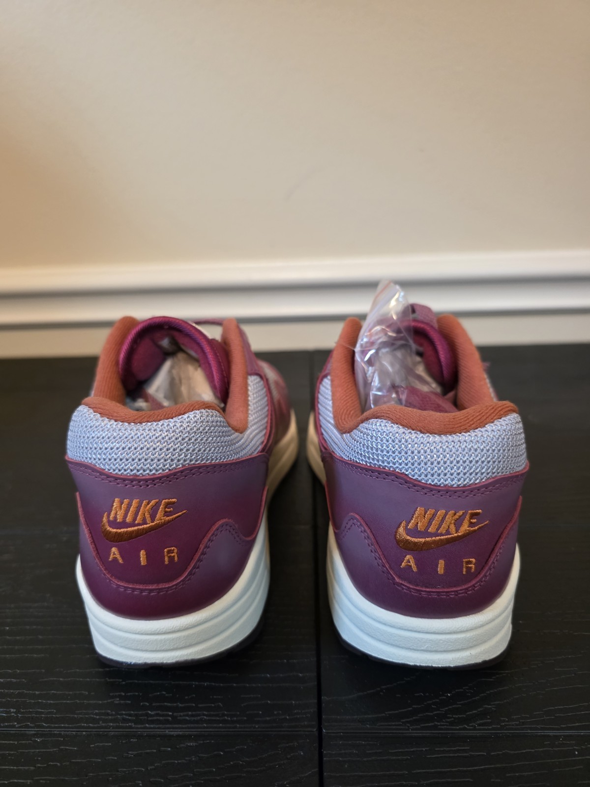 Nike Air Max 1 x Patta Rush Maroon Metallic Silver Leather DO9549-001 - Image 7