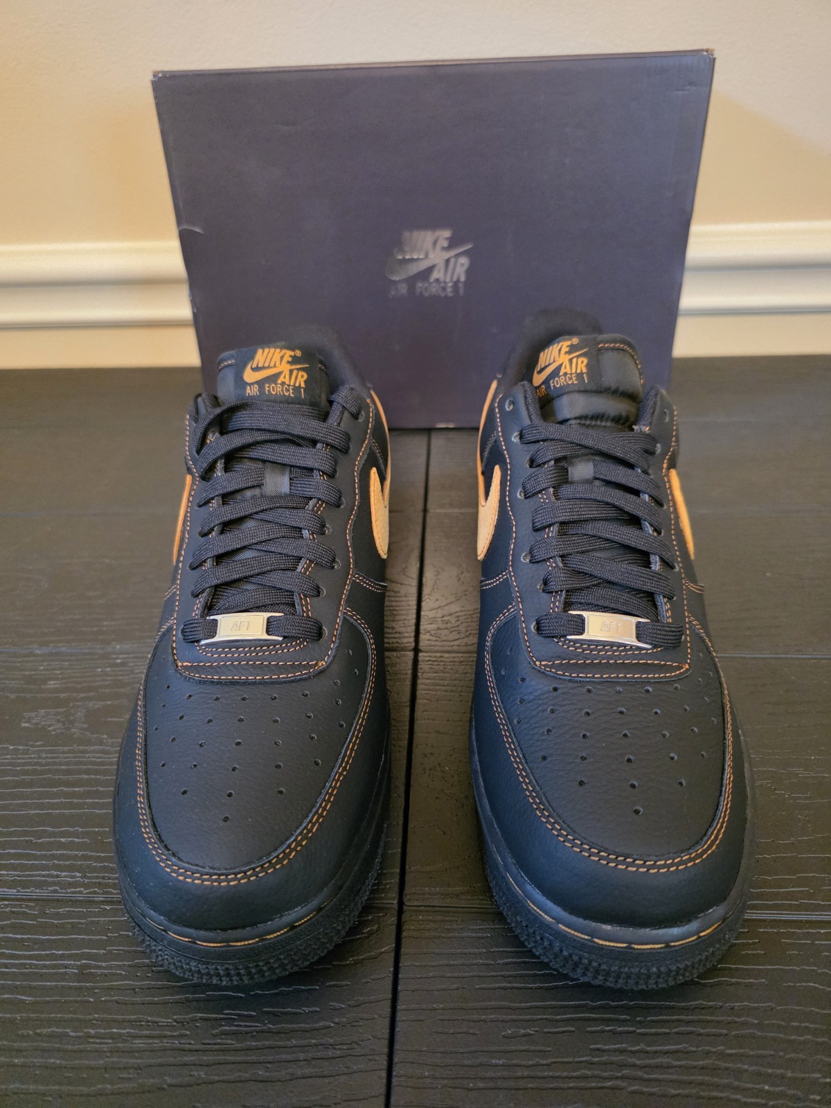 Nike Air Force 1 '07 LV8 Black/Desert Ochre Low Top Leather HQ2037-003 2025 - Image 2