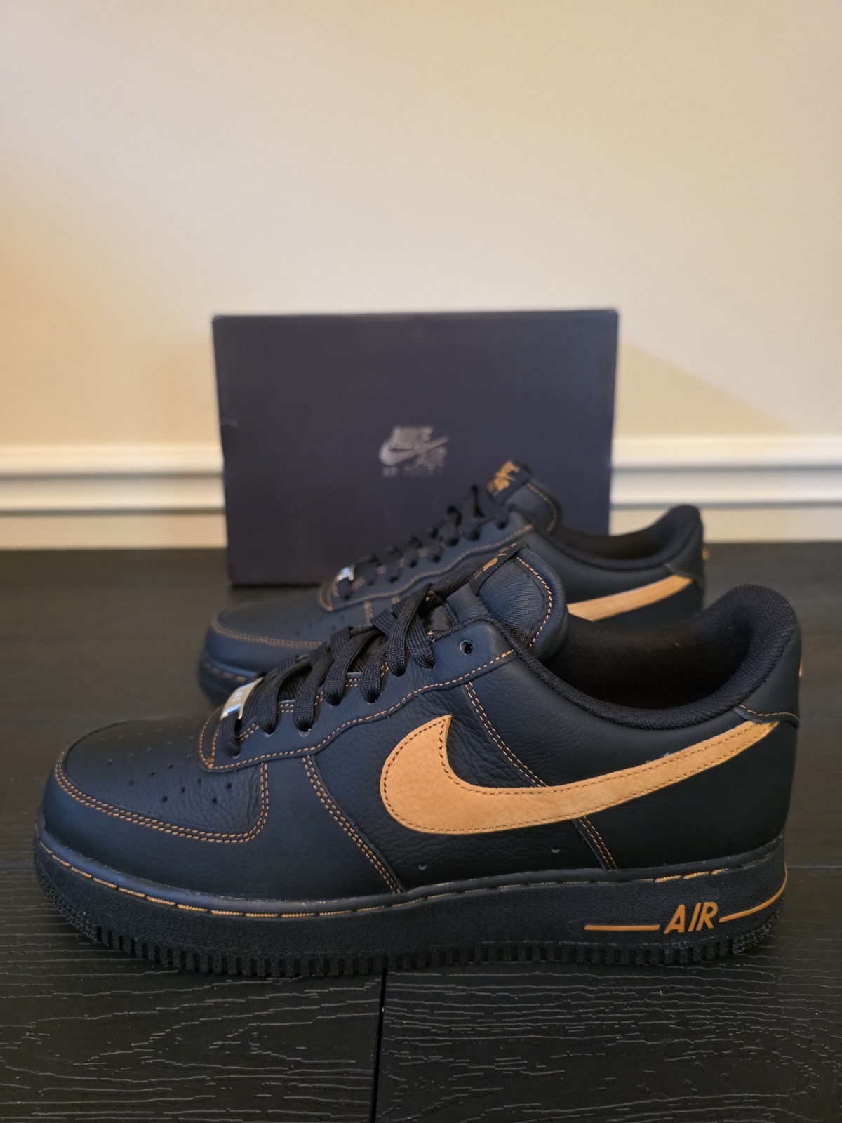 Nike Air Force 1 '07 LV8 Black/Desert Ochre Low Top Leather HQ2037-003 2025 - Image 5
