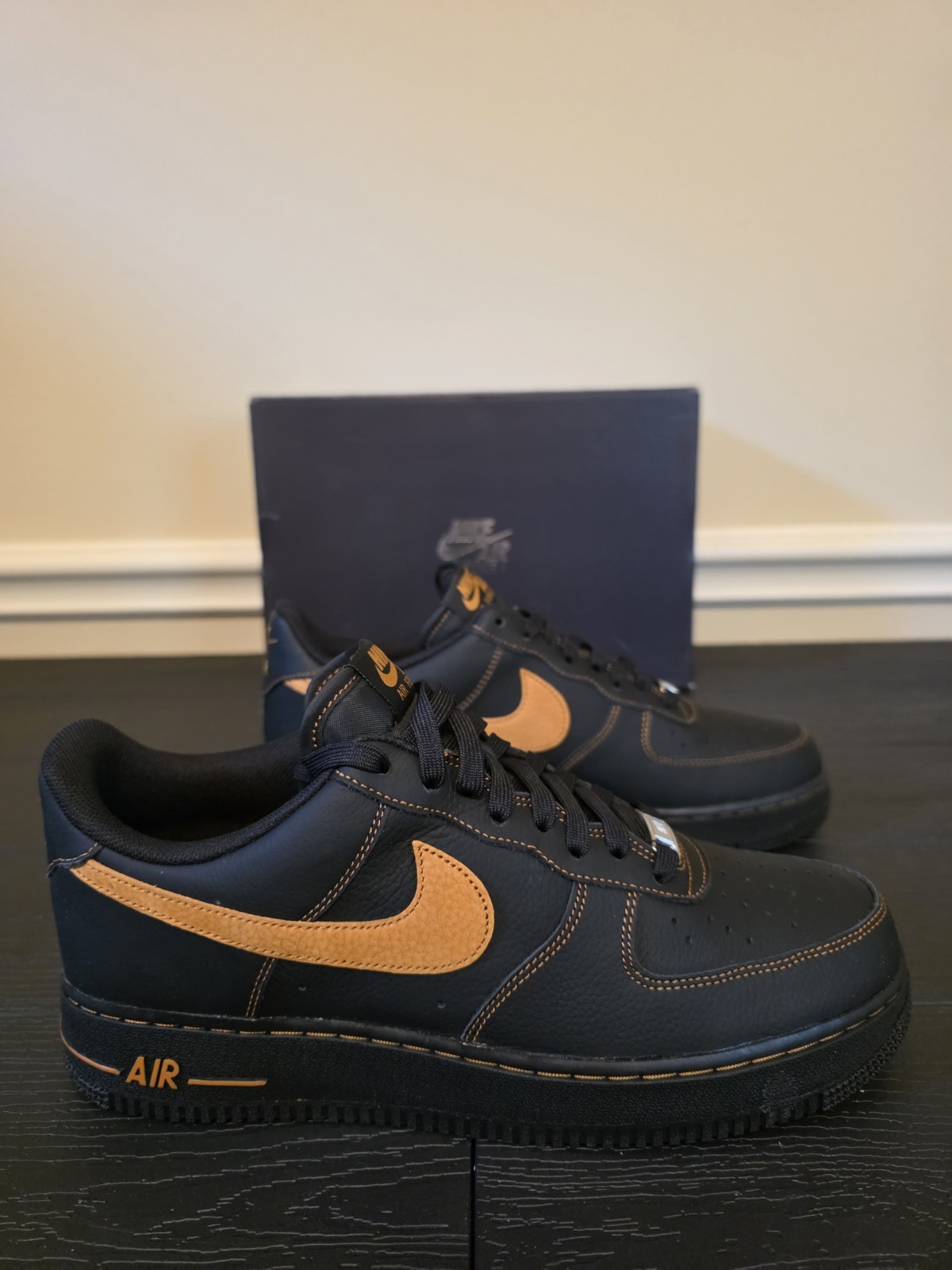 Nike Air Force 1 '07 LV8 Black/Desert Ochre Low Top Leather HQ2037-003 2025 - Image 6