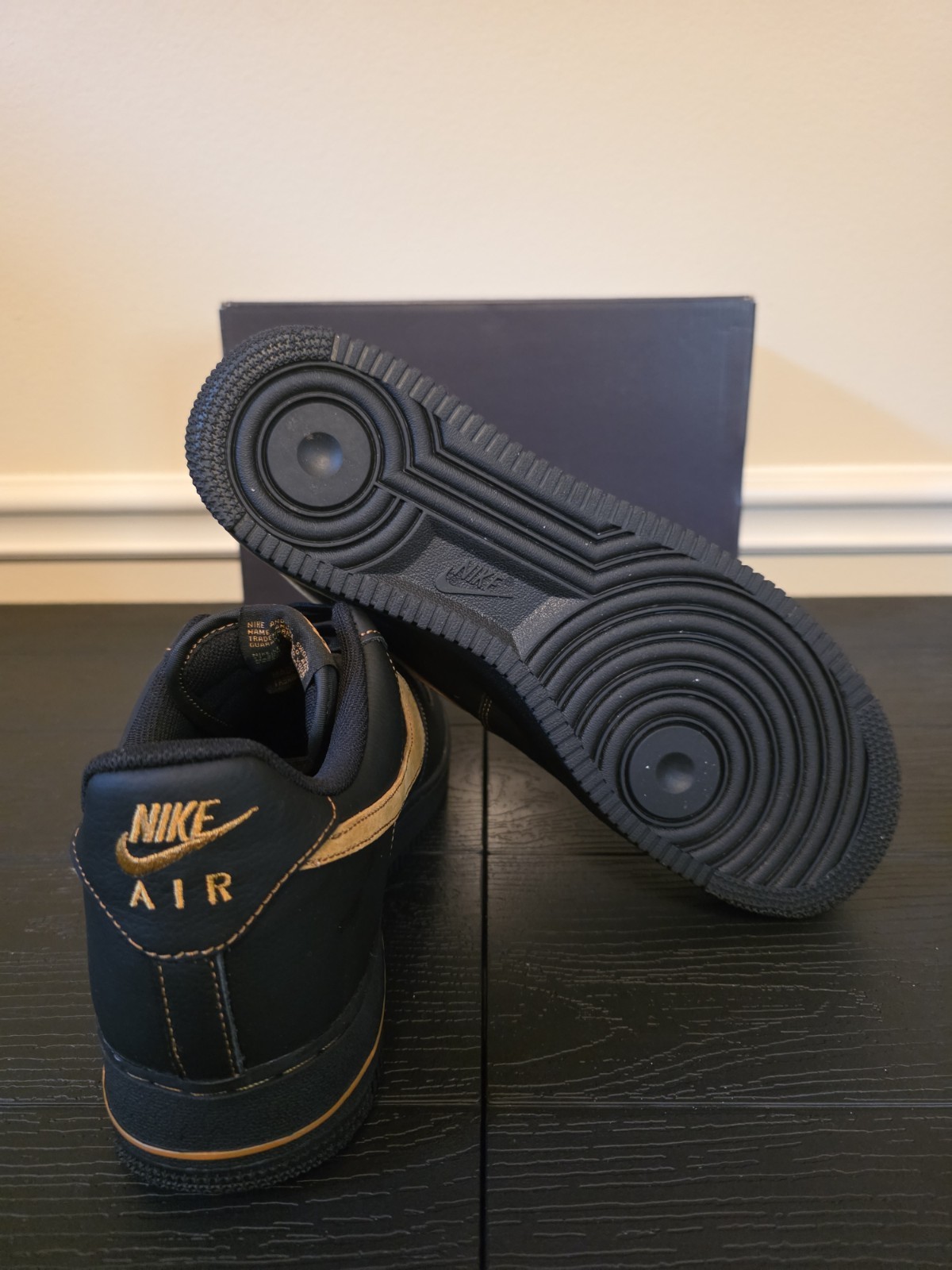 Nike Air Force 1 '07 LV8 Black/Desert Ochre Low Top Leather HQ2037-003 2025 - Image 8
