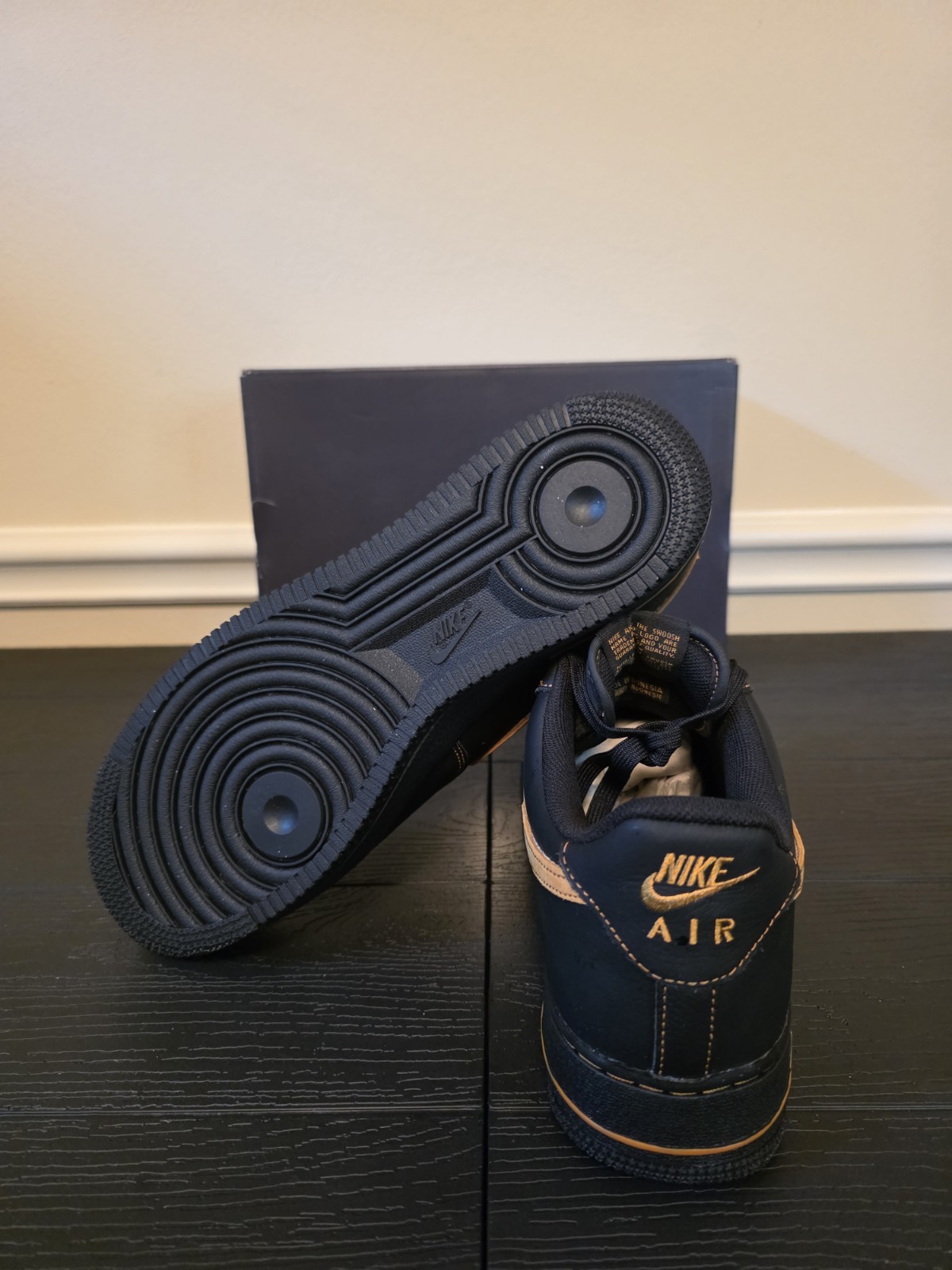 Nike Air Force 1 '07 LV8 Black/Desert Ochre Low Top Leather HQ2037-003 2025 - Image 9