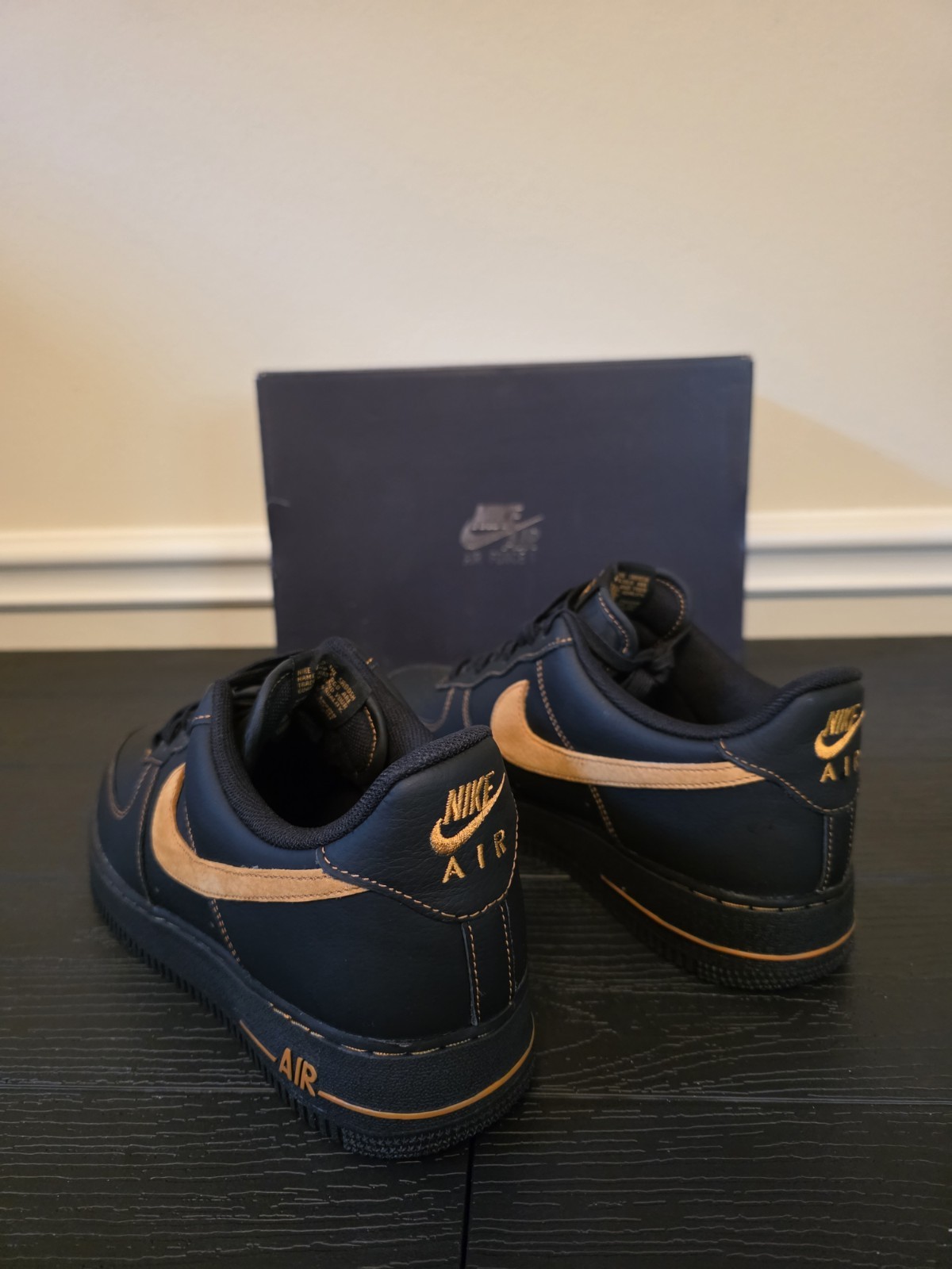 Nike Air Force 1 '07 LV8 Black/Desert Ochre Low Top Leather HQ2037-003 2025 - Image 10