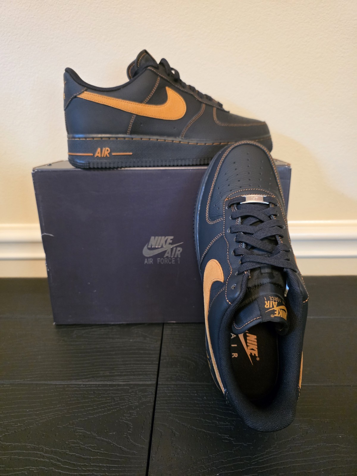 Nike Air Force 1 '07 LV8 Black/Desert Ochre Low Top Leather HQ2037-003 2025 - Image 12