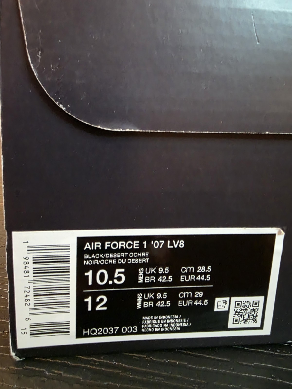Nike Air Force 1 '07 LV8 Black/Desert Ochre Low Top Leather HQ2037-003 2025 - Image 14