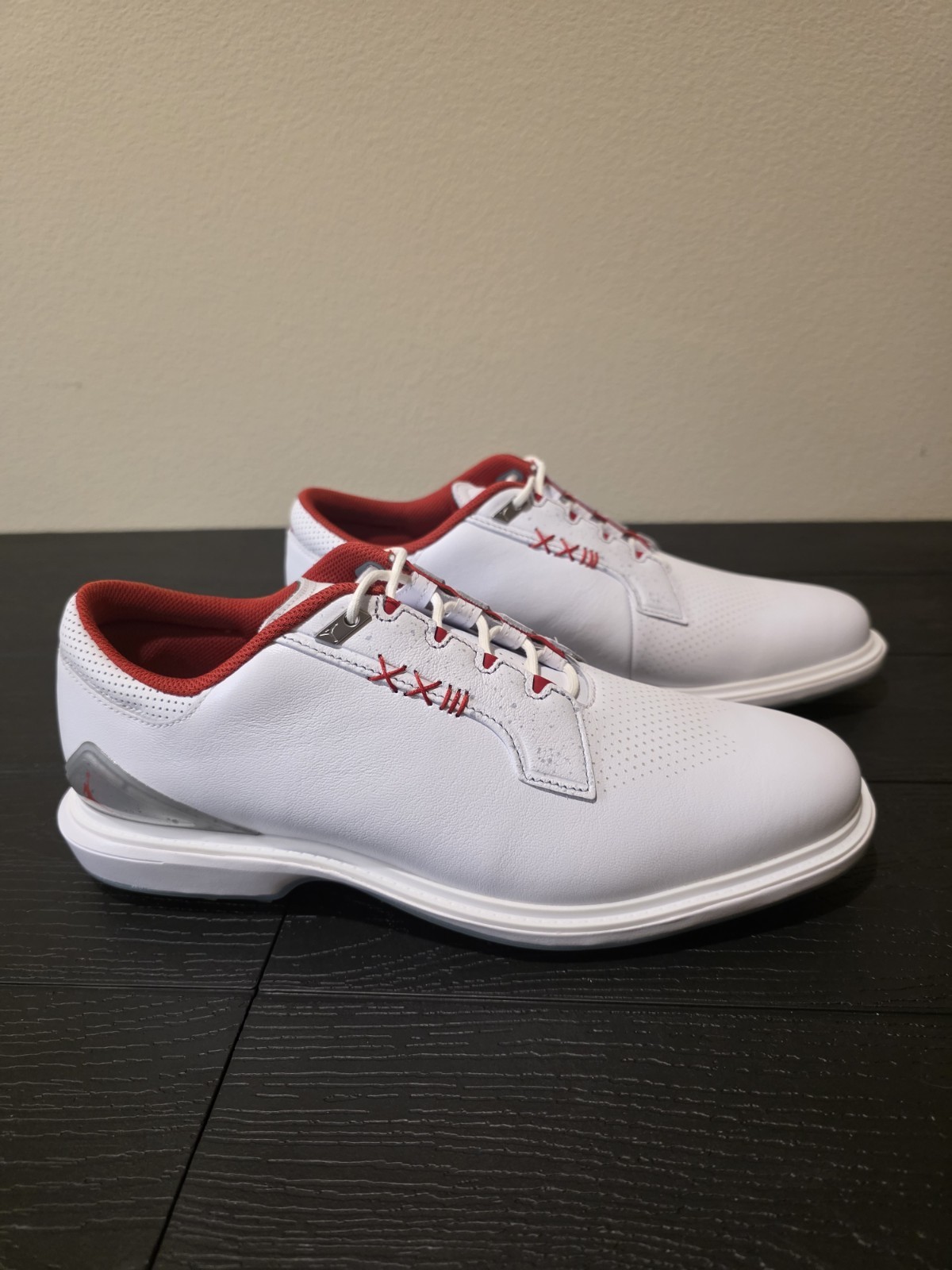Nike Air Jordan ADG 5 Spikeless Golf Shoes Men Size 12 FQ7874-101 White / Red - Image 5