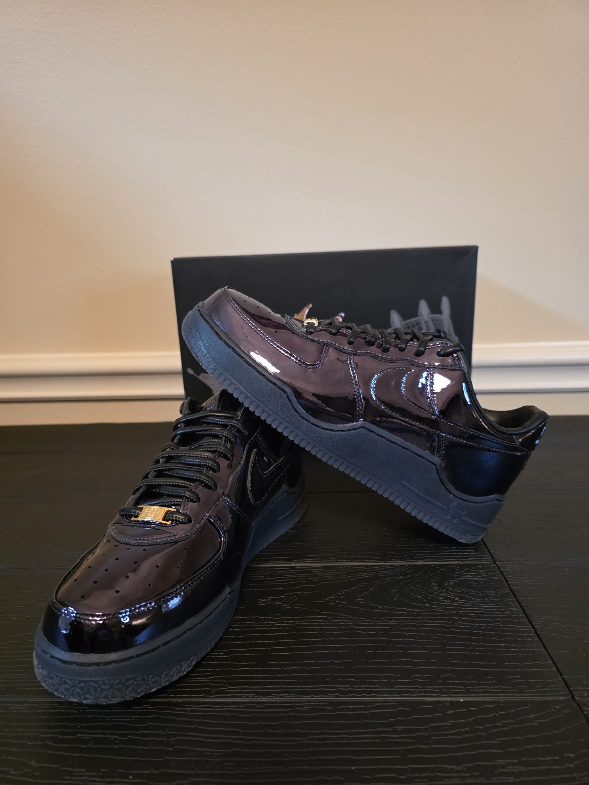 Nike LeBron James x Air Force 1 Low NYC Black/Metallic Gold IO6129-001 - Image 3
