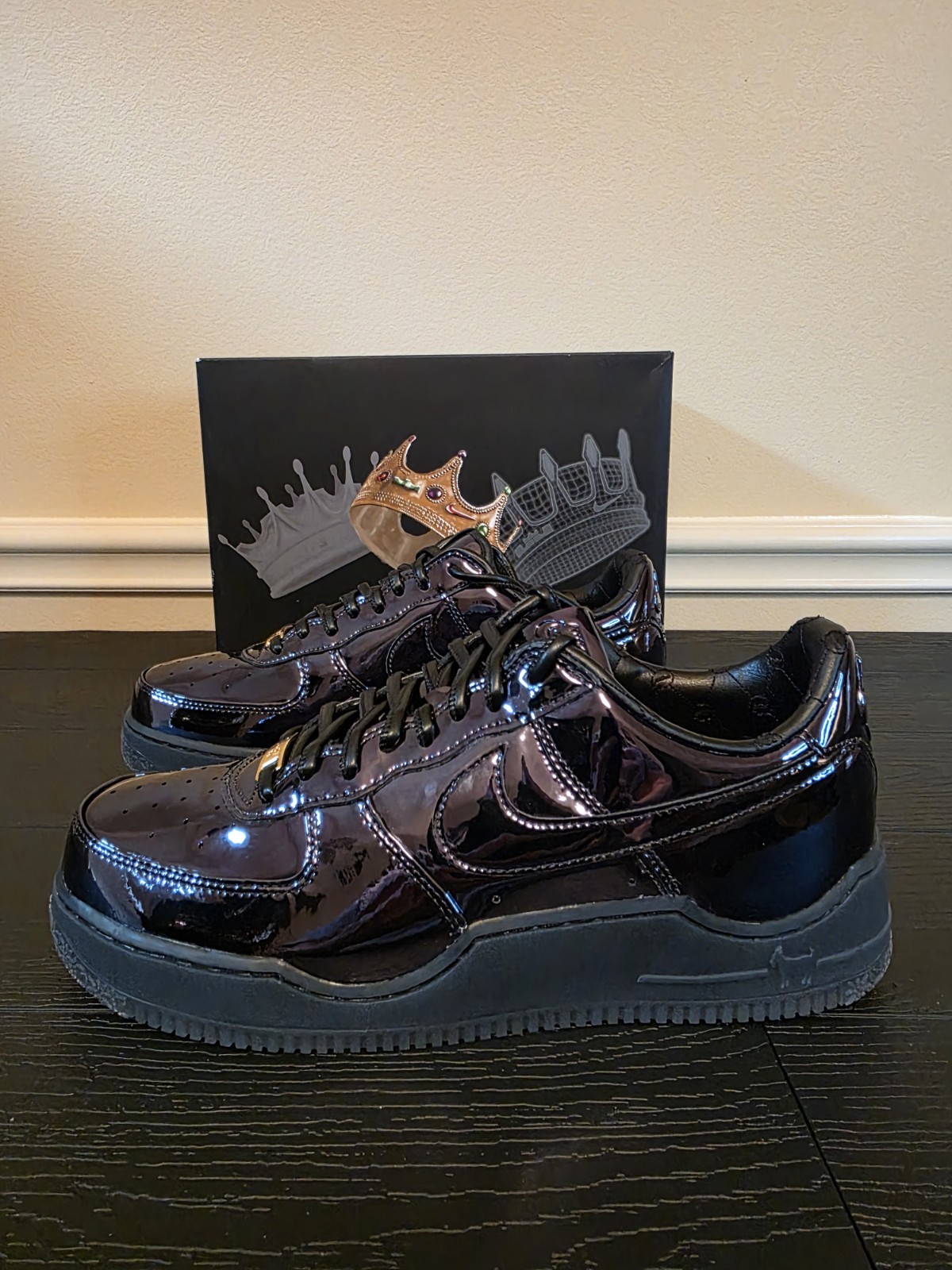 Nike LeBron James x Air Force 1 Low NYC Black/Metallic Gold IO6129-001 - Image 7