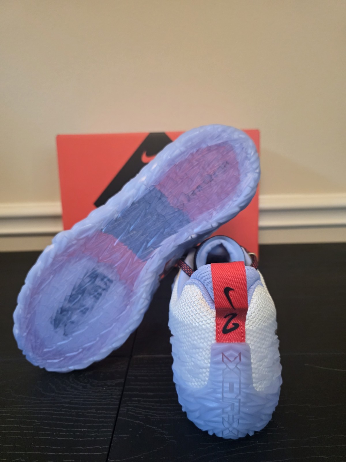 Nike S.T. Charge Detroit Tough Mens Low Top Sneakers White/Silver/Red IZ6736-100 - Image 10