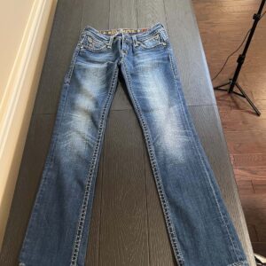 Rock Revival Pat Straight Jeans Designed For Buckle Dark Wash Size 27