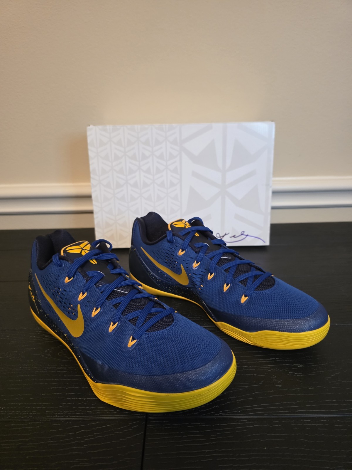 Nike Kobe 9 EM Gym Blue/University Gold/Obsidian Low Basketball Shoes 646701-474 - Image 4